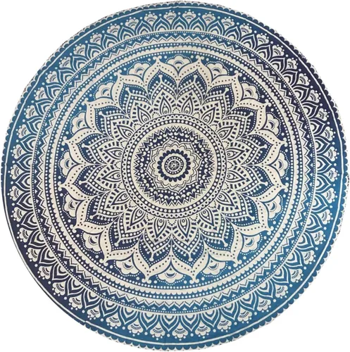 Vista 26 de raajsee Tapiz de Playa Redondo Turquesa Hippie/Boho Manta de Playa Mandala/Manta de Algodón Indio - Mantel Redondo/Decoración del Hogar/Alfombra