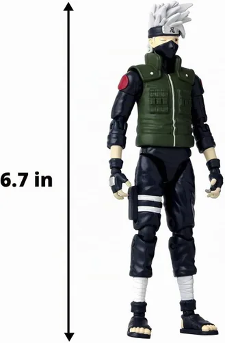 Vista 7 de Anime Heroes Naruto Figura de acción de Hatake Kakashi Cuarta Gran Guerra Ninja Figura de Hatake de 6.7 in con manos y accesorios adicionales