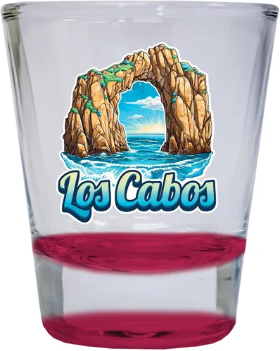 Vista 8 de Los Cabos Mexico Design C Souvenir - Vaso de chupito redondo de 1.5 onzas, color azul, paquete de 2