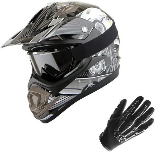 Vista 13 de 1Storm Casco de motocross para adultos, todoterreno, MX, BMX, ATV, motocross, mecánico, HGXP14B, fibra de carbono, negro, HGXP14B