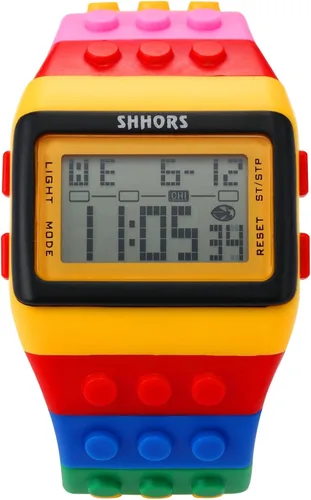 Vista 2 de LED Rainbow Creative LCD Deportes Silicona Correa Reloj de Pulsera Hombre Mujer Niños Grande LED091, Correa, Correa
