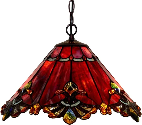 Vista 9 de Bieye L11058 Lámpara colgante de techo estilo Tiffany barroco para decoración del hogar (blanco, 13 pulgadas de ancho)