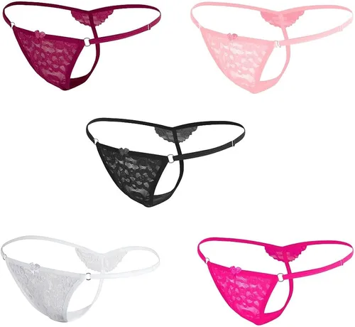 Vista 2 de Besame Tanga G-String - Ropa interior para mujer, paquete de 5
