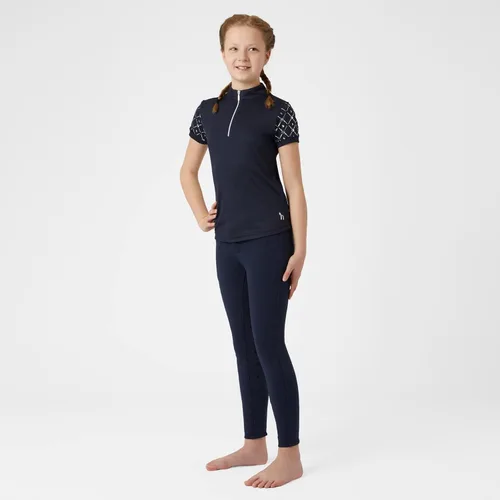 Vista 4 de HORZE Fia - Camisa de equitación ecuestre de manga corta para niños que absorbe la humedad para mostrar o entrenar