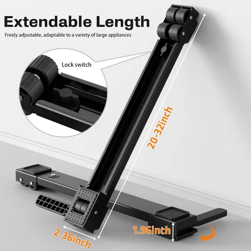 Vista 2 de Rodillos de electrodomésticos resistentes, deslizadores extensibles más recientes, base de lavadora elevable, mover fácilmente máquinas de lavadora