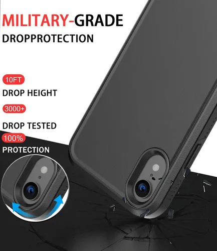 Vista 2 de Diverbox Funda para iPhone XR [Protector de Pantalla de Vidrio Templado] [A Prueba de Golpes] [A Prueba de Caídas] Funda de Teléfono de Protección
