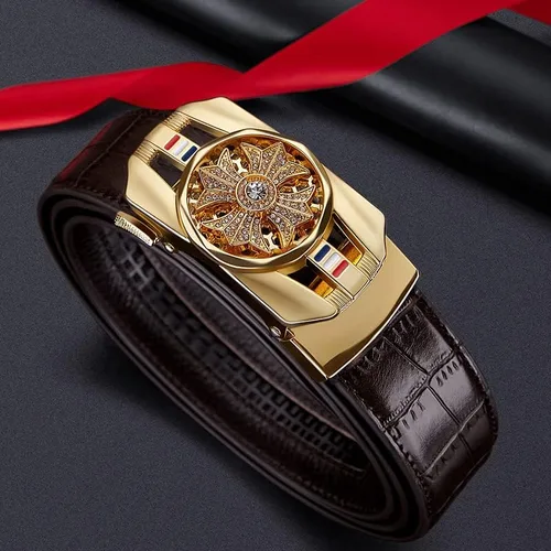 Vista 4 de VANNANBA Ratchet Leather Belt for Men,Fashion Belt Men Automatic Buckle,with Elegant Gift Box