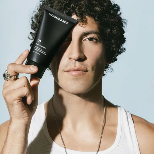 Vista 3 de HommeFace Jabón facial diario para hombres, limpiador facial suave para limpieza profunda y purificación, tecnología coreana de cuidado de la piel
