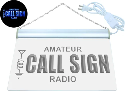 Vista 2 de ADVPRO wb-tm - Letrero de neón LED para radio, aficionado, personalizable, con texto en inglés «Your Call