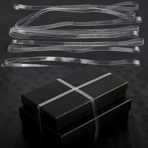 Vista 2 de 20 bandas de goma grandes transparentes de 8 pulgadas que apenas degradan las bandas elásticas de TPU resistentes para envolver y fijar