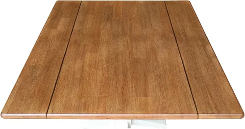Vista 11 de IC INTERNATIONAL CONCEPTS Mesa de comedor cuadrada de madera maciza de 36 pulgadas con doble hoja, multicolor Nogal/Concha
