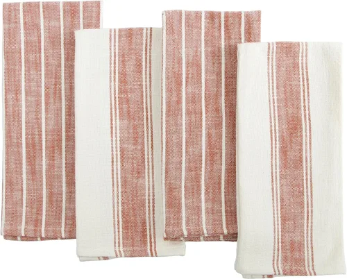Vista 9 de KAF Home - Toalla de cocina natural rústica de estilo granja 100% algodón, 18 x 28 pulgadas Suave y absorbente (negro, juego de 4)