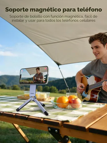 Vista 3 de UGREEN Soporte magnético ajustable para teléfono Magsafe Trípode giratorio de 360° para puerto de tornillo de 1/4 pulgadas, compatible con iPhone 17