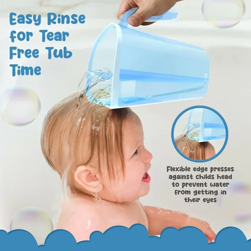 Vista 3 de Taza de enjuague de champú para niños Cubo de baño para bebés Cubo de enjuague para bebés sin lágrimas - Tres opciones