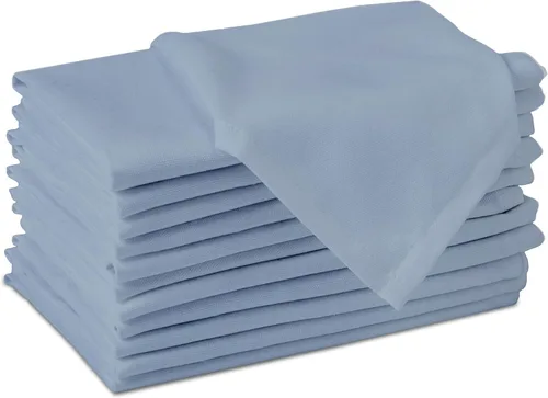Vista 14 de Encasa XO Juego de 12 servilletas de tela de cóctel Servilletas de mesa de algodón puro Tamaño (9 x 9 pulgadas) B gris sólido Lavable a