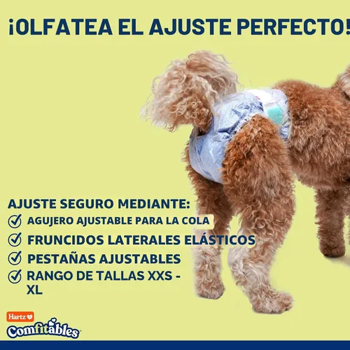 Vista 5 de ¡Nuevo! Hartz Comfitables Pañales desechables para perros, talla XXS, 12 unidades, ajuste cómodo y seguro, fáciles de colocar, súper absorbentes