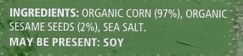 Vista 3 de REAL FOODS Finos de maíz orgánico de sésamo, 5.3 oz