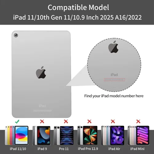 Vista 2 de Kenke Funda magnética desmontable para iPad A16/10ª generación de 11/10.9 pulgadas 2025/2022, funda magnética desmontable para iPad con soporte