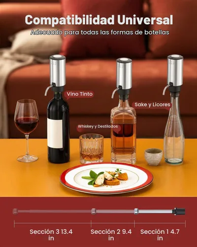 Vista 7 de Boquilla aireadora de vino – Oxigenación, sin goteo, se adapta a todas las botellas