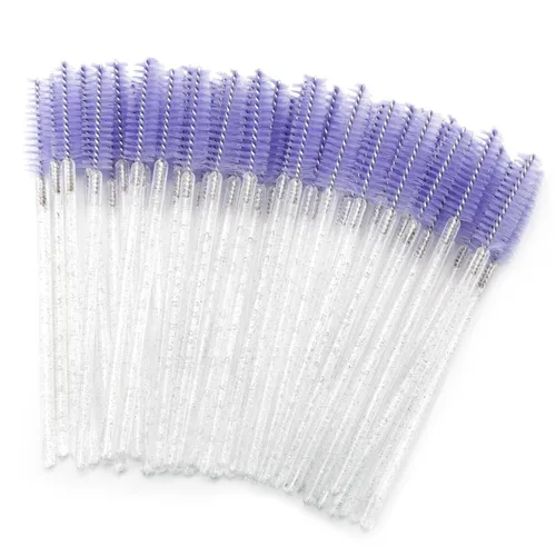 Vista 15 de G2PLUS 300 unidades de brochas desechables para rímel, kit de maquillaje con cepillo de pestañas de cristal, varillas ajustables para extensiones