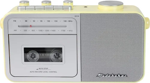 Vista 2 de Studebaker SB2130CS Reproductor de casete portátil con radio AM/FM (crema/plata)