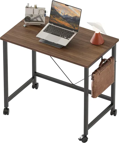 Vista 64 de Mericonia Escritorio de computador, escritorio de juegos para espacios pequeños, mesa moderna de estilo simple para oficina en casa, mesa de estudio
