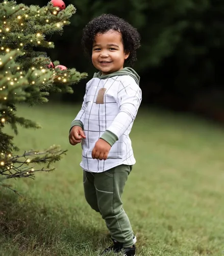 Vista 45 de Ropa de bebé niño 3 6 9 12 18 24M 3T Conjunto de pantalones con capucha patchwork sudadera con capucha pantalones de rayas traje de otoño invierno