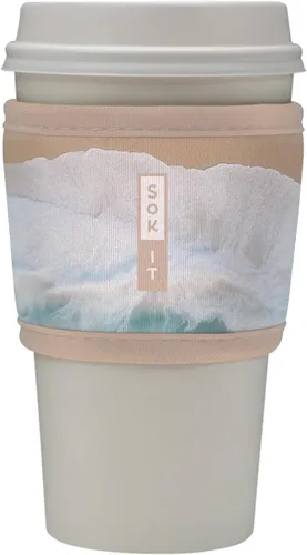 Vista 192 de Sok It HotSok Coffee & Tea - Funda de neopreno con aislamiento reutilizable (floral abstracto)