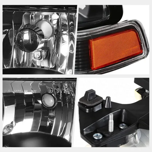 Vista 3 de PM PERFORMOTOR Faros delanteros de esquina ámbar de carcasa negra de repuesto compatibles con Blazer 98-04 / 98-04 S10., PMHL-CS10-9804-4P-OH-BA