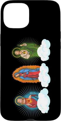 Vista 9 de Funda para iPhone 17 con diseño de Jesús, Virgen María y San Judas Tadeo in Clouds