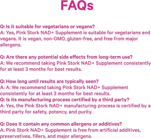Vista 8 de Pink Stork NAD+ Suplemento para mujeres mayores de 30, 30 cápsulas 500 mg Nicotinamide Riboside NR, Clinically Studied Pure NMN Powder, Brain