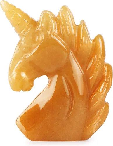 Vista 14 de Artistone Estatua de unicornio de cristal de amatista de 3 pulgadas, piedra preciosa tallada a mano, piedra de caballo de unicornio morado, figuras