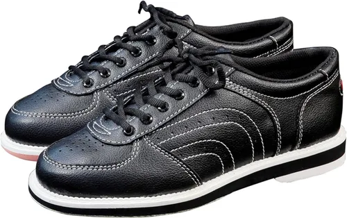 Vista 2 de ONAIC Zapatos de bolos de cuero para hombre y mujer, zapatos de entrenamiento ligeros antideslizantes para interiores y exteriores