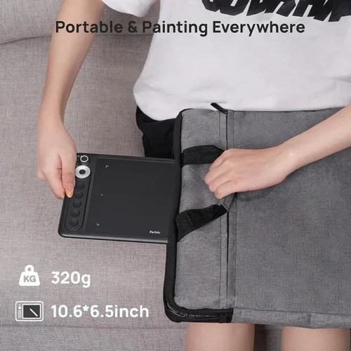 Vista 6 de Parblo Intangbo X7 Tableta de Dibujo 7.2x4.5 pulgadas Tabletas Gráficas, Tableta de Dibujo Digital con Interruptor de Modo, 6 Teclas Personalizadas