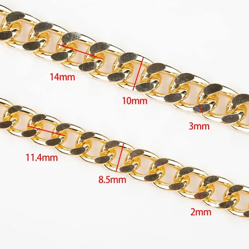 Vista 6 de YOUBEIYEE Cadena chapada en oro de 16.4 pulgadas para hacer joyas, cadena de eslabones de aluminio, collar, pulsera, suministros de joyería con 2.4