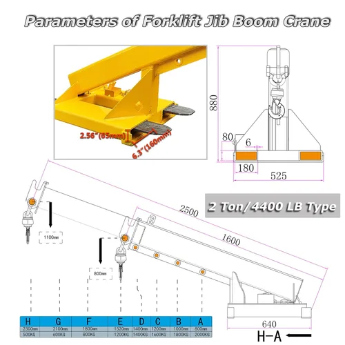 Vista 4 de INTSUPERMAI Accesorio ajustable para grúa móvil para carretilla elevadora con gancho de brazo de horca de elevación de truss para equipo de fijación
