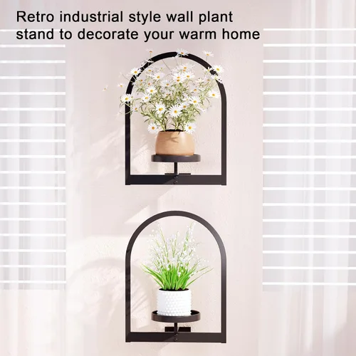 Vista 4 de Flenpptly Soporte para plantas de pared, maceta de pared para plantas de interior, estantes de ventana para múltiples plantas en interiores