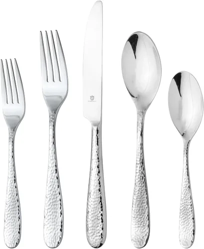 Vista 13 de Danialli Juego de utensilios de servir, cucharas de servir de acero inoxidable 18/10, servidores de ensalada, cuchillos de mantequilla, acabado