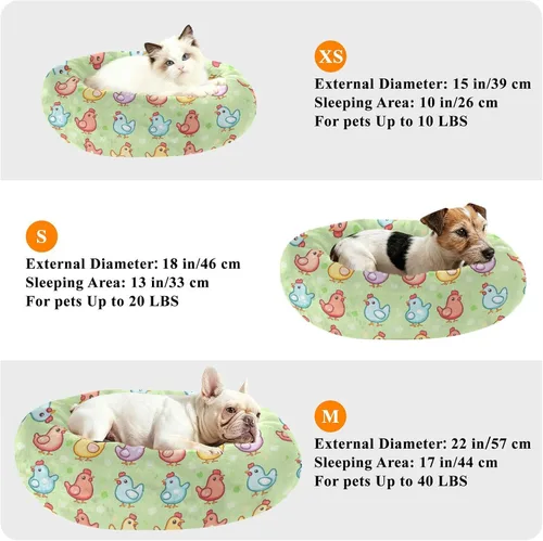Vista 6 de Pet Dog Bed Warm & Cozy Fluffy Cat Cave Bed for Medium Size Pets Supplies XS Cute Cartoon Chicken