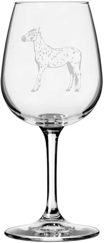Vista 15 de Abaco Barb Body Horse - Copa de vino grabada multiusos (12.75 onzas) Unique Gifts for Horse Lovers, Personalized Wine Glasses, All-Purpose
