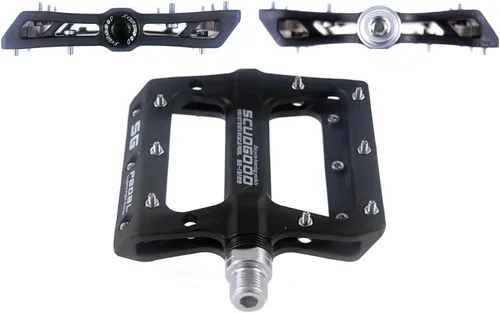 Vista 5 de UPANBIKE Pedales de bicicleta 3 pedales de rodamiento sellados 9/16 "husillo de fibra de nailon (poliamida) plataforma plana para MTB Mountain Bike