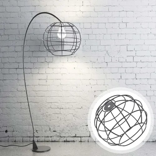 Vista 6 de Happyyami Lámpara colgante de esfera industrial jaula colgante rústico colgante jaula de alambre de metal antiguo portalámparas industrial
