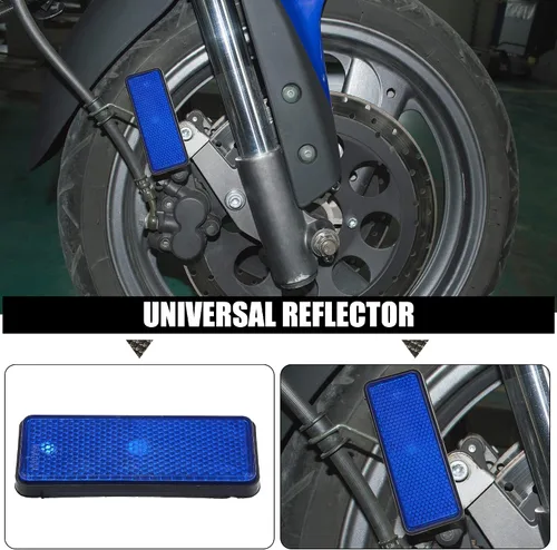 Vista 2 de X AUTOHAUX Reflector universal de forma rectangular para latas de basura de motocicleta, remolque, camión y bicicleta, 4 unidades, color azul