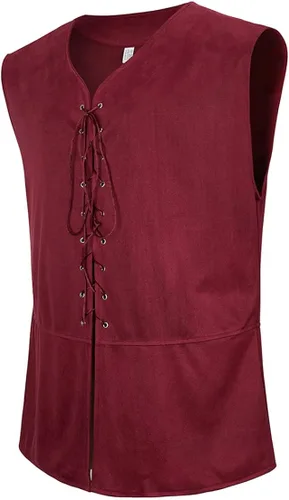 Vista 2 de frawirshau Chaleco medieval renacentista para hombre, disfraz pirata, gótico, steampunk