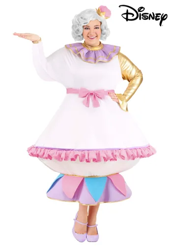 Vista 2 de Disfraz de Mrs. Potts para Mujeres Talla Plus de La Bella y la Bestia de Disney Multicolor