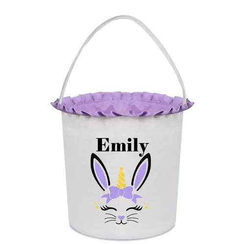 Vista 14 de Cestas de Pascua personalizadas para niños, cesta de caza de huevos de Pascua, bolsas de cesta de Pascua personalizadas, regalos de Pascua para verde