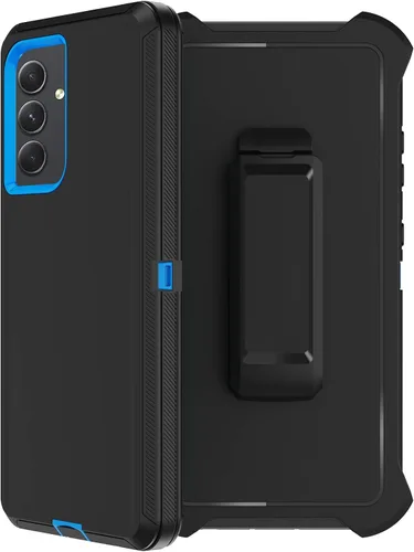 Vista 10 de Funda para Samsung Galaxy A14 5G con funda de clip para cinturón, 2 protectores de pantalla de vidrio, resistente grado militar, cuerpo completo, a