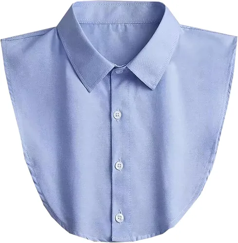 Vista 8 de Muaquta Cuello Falso Clásico de Color Sólido Cuello Dickey Desmontable Media Camisa Blusa Cuello Falso Top para Conjuntos de Mujeres Hombres