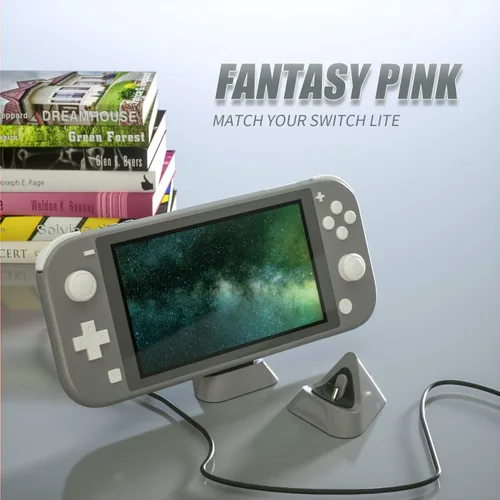 Vista 4 de Switch lite Estación de carga, Base de carga para Nintendo Switch lite con cable de carga USB C - Gris