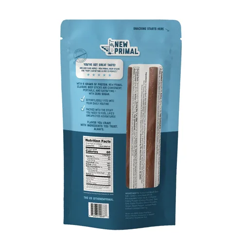 Vista 9 de The New Primal Palitos de carne de res alimentada con pasto, keto, bocadillos saludables sin gluten para adultos, sin azúcar, bajo en carbohidratos
